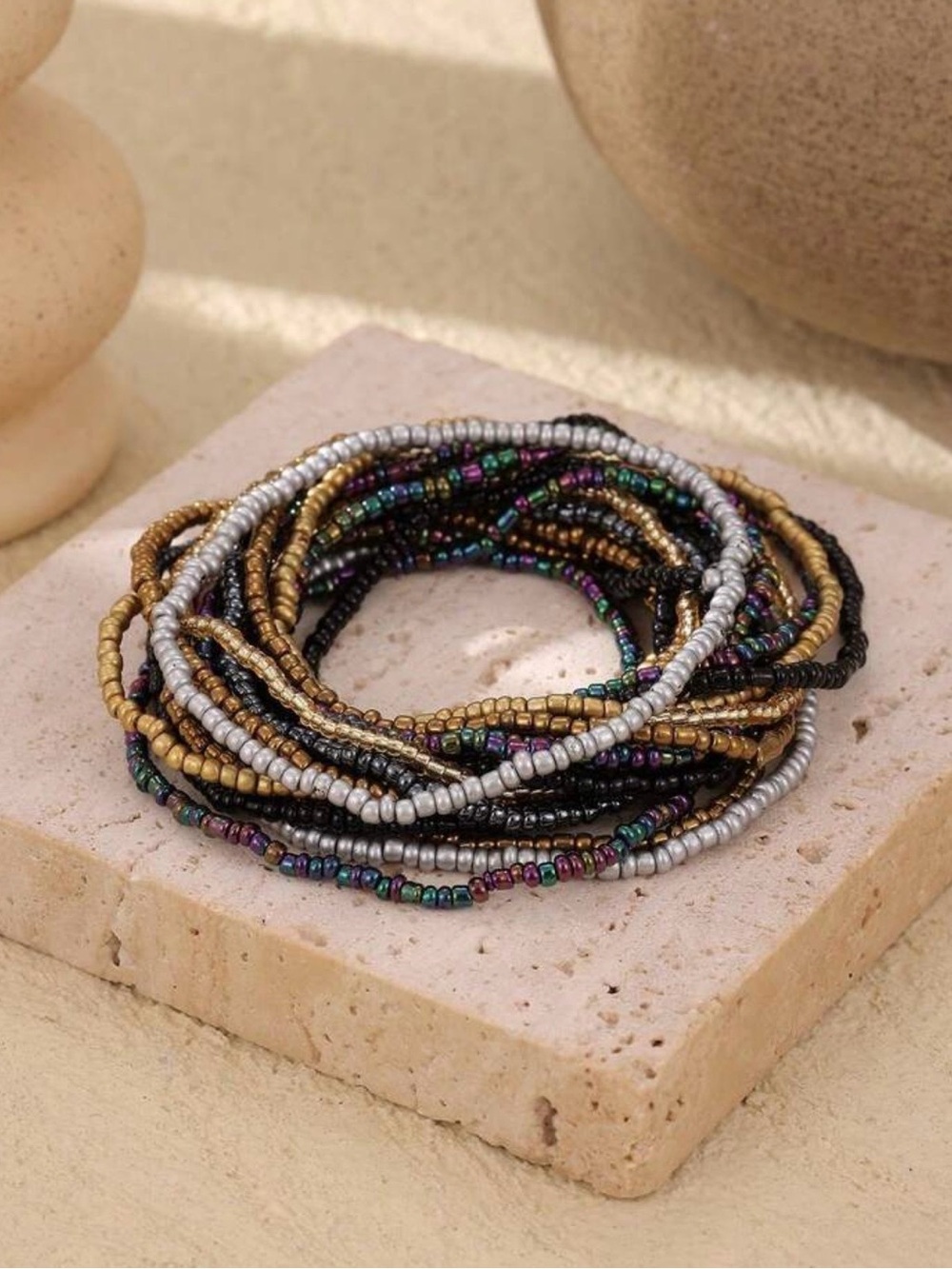 Multi Stack Beaded Stretch Bracelet Set
 (20 pcs)